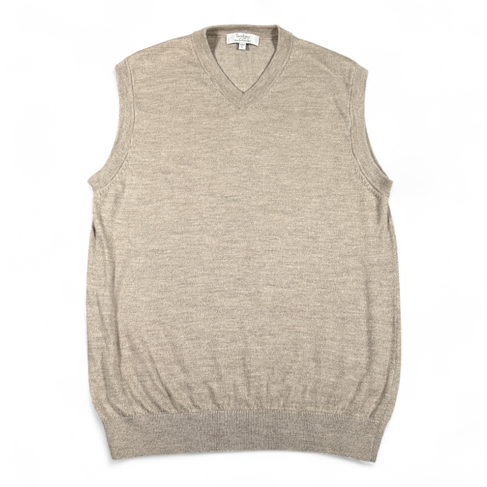 Turnbury Sweater Vest Adult MEDIUM Brown Merino Wool V Neck Academia Preppy